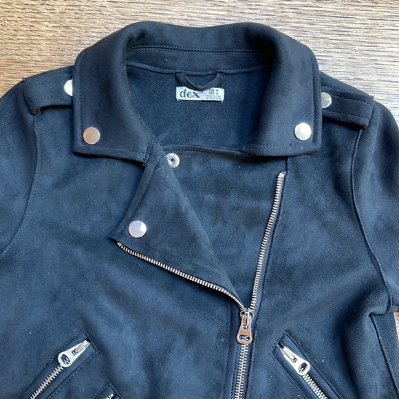 Dex Kids faux suede black moto jacket - Picture 4 of 6